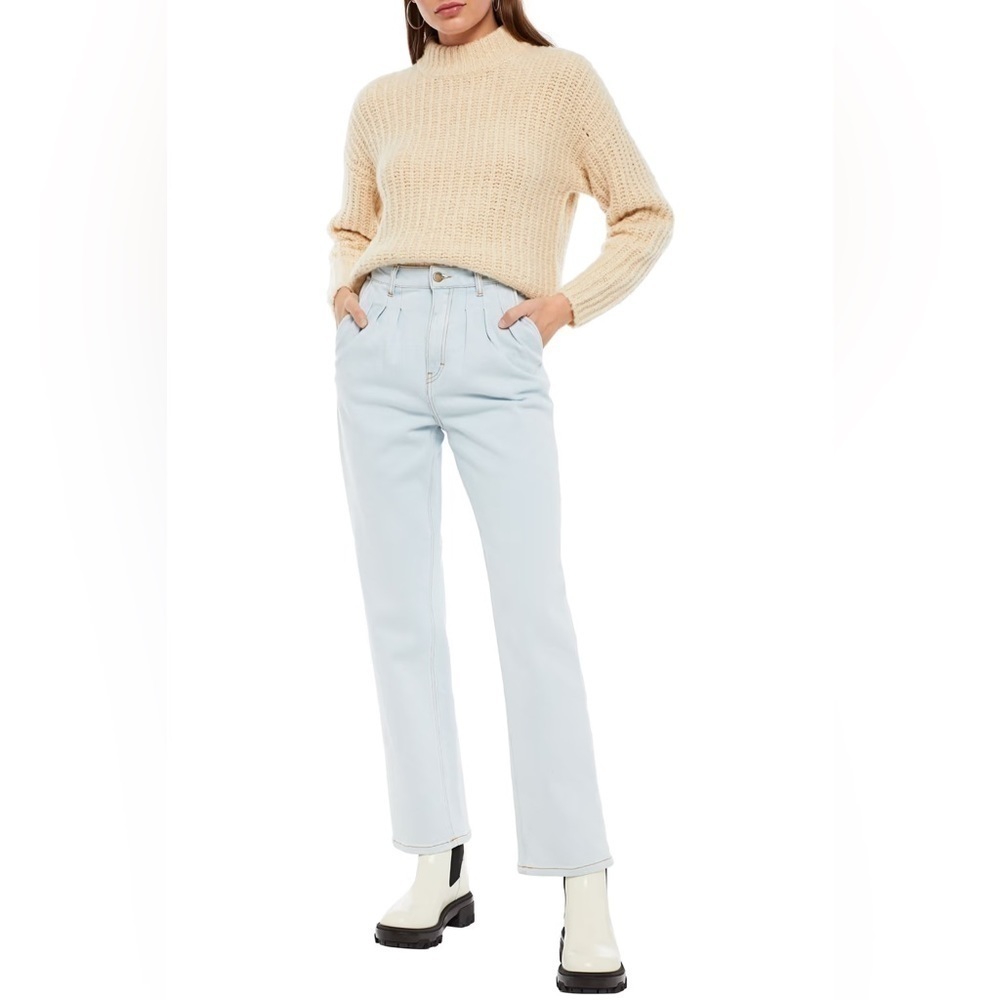 Ba&sh • Pleated high rise wide leg jeans